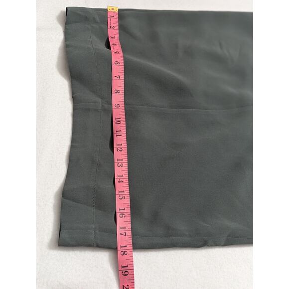 Max Mara Midi Dress Silk Green Sheath A Line Pockets Sz 4 Lined Minimalist - Picture 15 of 16